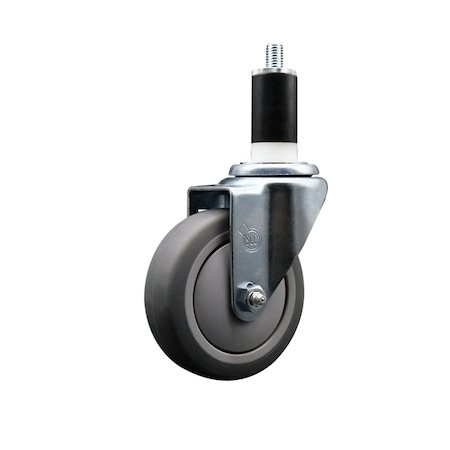 Service Caster 4'' SS Thermoplastic Rubber Wheel Swivel 1-3/8'' Expanding Stem Caster SCC-SSEX20S414-TPRB-138